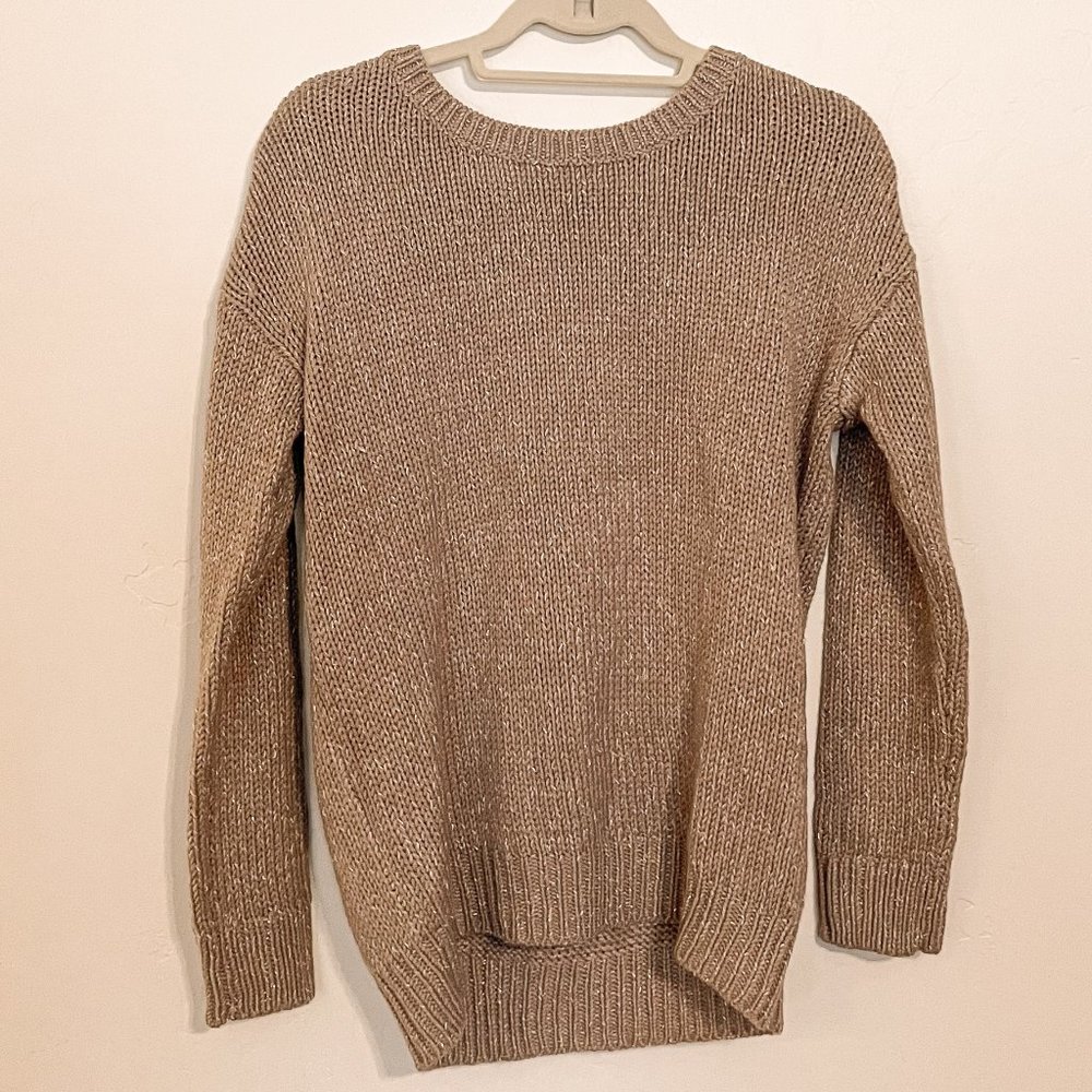 American Eagle - Sparkle Tan Sweater - Small